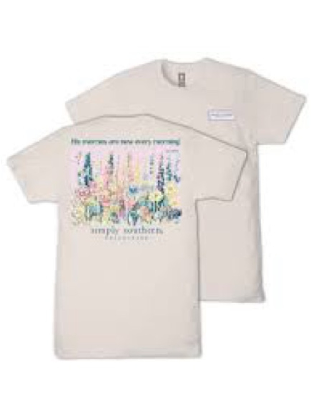 NWT Simply Southern Youth Small Floral Graphic Tee Christian Shirt